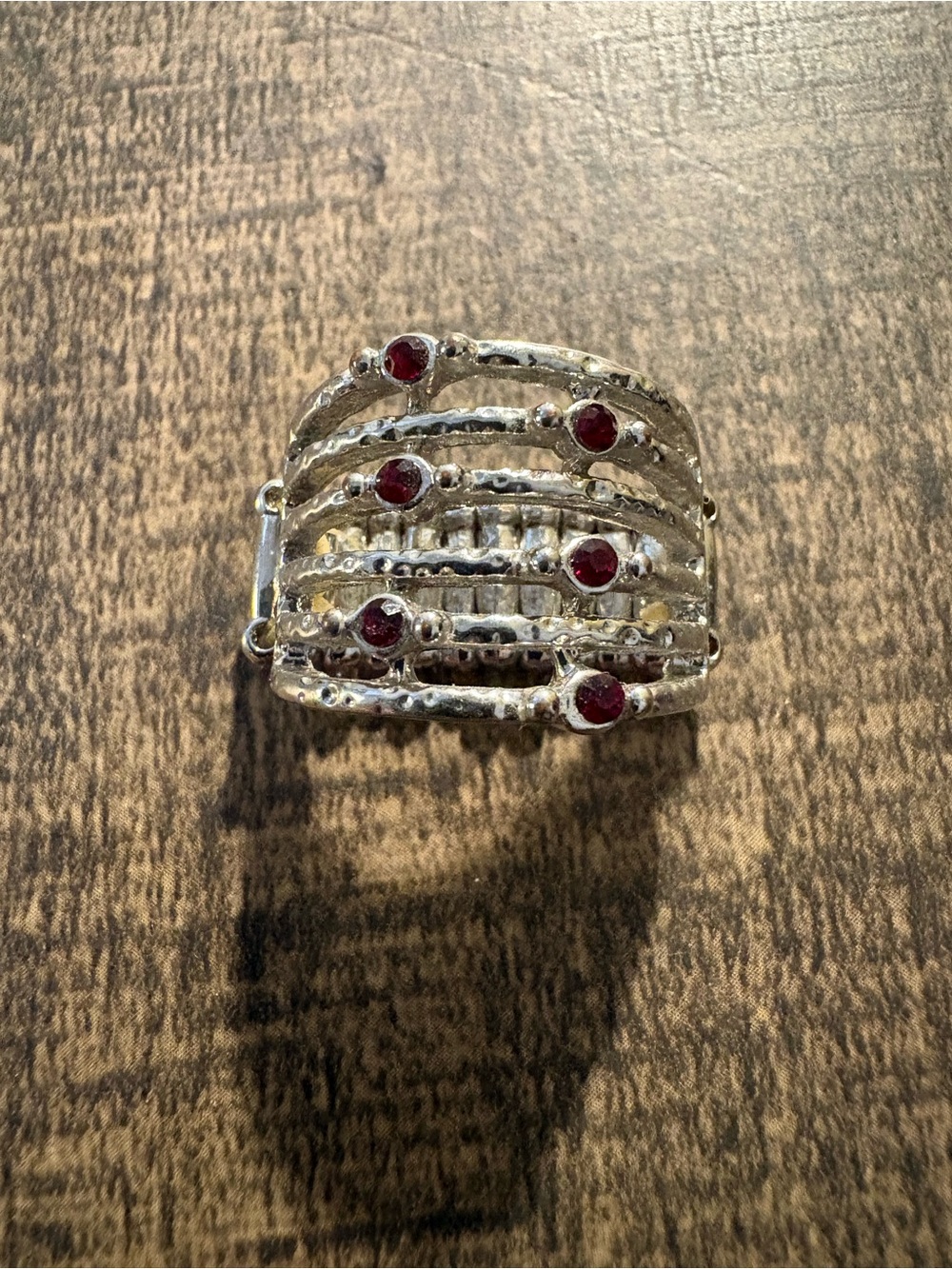 Silver Beaded Multi-Band Women’s Ring